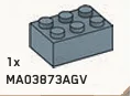 Brick 2 x 3 in Gray, Light (Metallic)