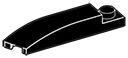 Slope plate 1 x 5 curved with skewed edge, left in Black