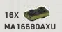 Plate Modified 1 x 2 Connector: male:male in Green, Olive Drab (Infinite Green) (Metallic)