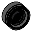 Wheel, Rigid, Small: pulley with 24 holes on face in Gray, Dark (Flake)