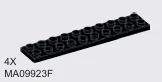 Plate 2 x 10 in Black