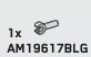 Connector: pin, long with clip in Gray, Dull