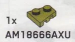 Wedge Plate 2 x 2 without right corner in Green, Olive Drab (Infinite Green) (Metallic)