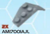 Wedge Plate 2 x 3 Mudguard - Left in Gray, Cool Dark (Flake)