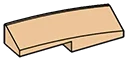 Brick 1 x 1 x 4 with curved top and lateral slope, right in Brown, Light Tan