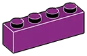 Brick 1 x 4 in Purple, Imperial