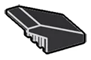 Slope 1 x 1 Rear Overhang in Gray, Dark Charcoal
