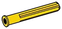 Connector: axle 4 studs long with flared edge in Yellow, Lemon