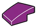 Slope plate 1 x 1 with curved slope & small lip, right in Purple, Imperial
