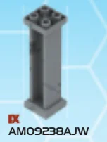 Brick 2 x 6 x 2 column, square in Gray, Dark Camo (Metallic)