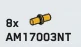 Connector: pin, small in Yellow, Orange