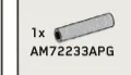 Connector: pipe, small 3 studs long in Gray, Steel