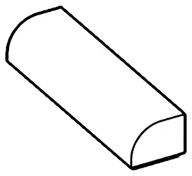 Brick 1 x 4 two-thirds-height with half-curved top in White