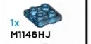 Plate Modified 2 x 2 connector: male:male in Cyan (Translucent)