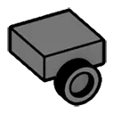 Bracket Tile 1 x 1 w/ One Stud on Side, Descending in Gray, Dark (Flake)