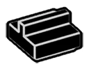 Tile 1 x 1 with raised central ridge in Black