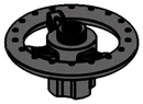 Wheel, Steering 3 x 3 round with dimpled surface in Gray, Dark (Flake)