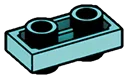 Plate 1 x 2 Connector: male:male in Teal