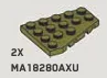 Wedge Plate 4 x 5 without right corner in Green, Olive Drab (Infinite Green) (Metallic)