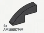 Slope Brick 1 x 2 x 4 with half-curved top in Gray, Dark (Metallic)