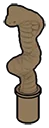 Creature, complete: snake, rearing cobra with flared hood in Brown, Teak