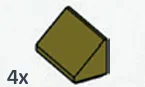 Slope 45 2 x 1 in Green, Light Olive Drab (Metallic)