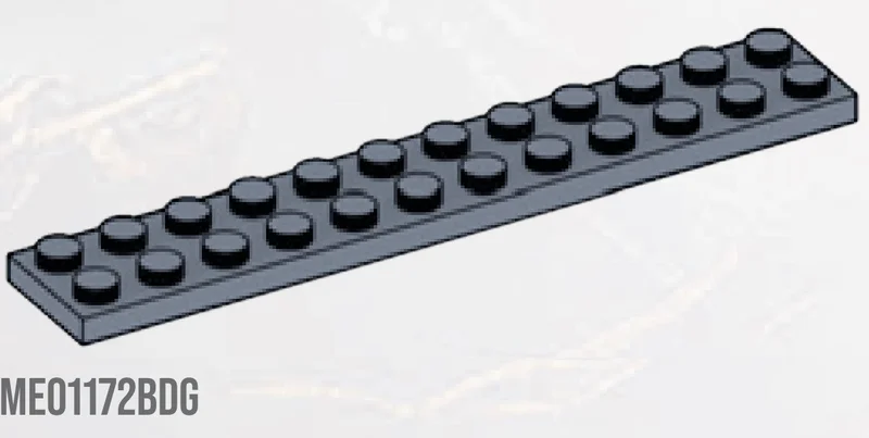 Plate 2 x 12 in Gray, Dark (Flake)