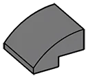 Slope 1 x 2 x 2 Curved in Gray, Dark (Flake)