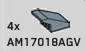 Slope 1 x 1 Rear Overhang in Gray, Light (Metallic)