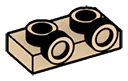 Bracket Plate 1 x 2 with two studs on side, ascending in Sand, Dark