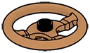 Wheel, Steering: large with center stud and hole in Brown, Light Nougat