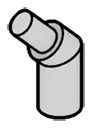 Connector: pipe, bent with pin in Gray, Dull