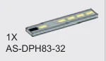 Tile 1 x 6 w/ Printed Black & Yellow Dashes in Gray, Dull
