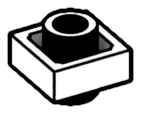 Plate Modified 1 x 1 Double Sided in White