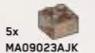 Brick 2 x 2 in Gray, Tarnished (Metallic Camo)