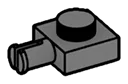 Plate Modified 1 x 1 with small axle pin in Gray, Dark (Flake)