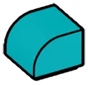 Brick 1 x 1 two-thirds-height with half-curved top