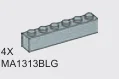 Brick 1 x 6 in Gray, Dull