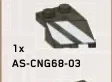 Wedge 2 x 3 Right w/ Printed Two Diagonal White Stripes in Green, Jungle (Camo)