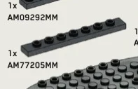 Plate 1 x 8 with seven studs in Gray, Dark (Metallic)