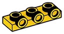 Plate 1 x 3 with three studs on side, ascending in Yellow, Lemon