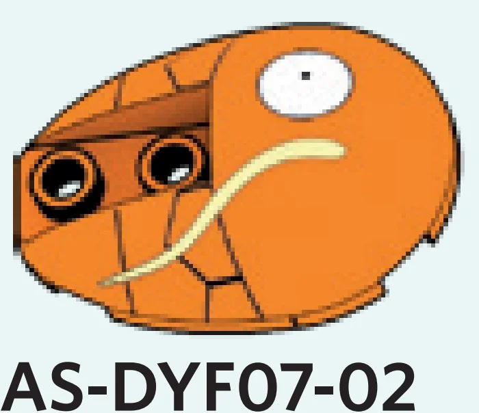 Brick 3 x 4 ellipsoid dome w/ cutout, Magikarp detail, left in Orange, Smoky