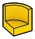 Panel 1 x 1 x 1 corner round in Yellow, Lemon
