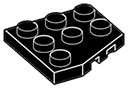Wedge Plate 3 x 3 without corner, front right in Black
