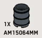 Container: barrel, small drum with hole in base in Gray, Dark (Metallic)