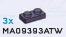 Plate 1 x 2 in Purple, Dark (Metallic)