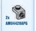 Bracket 1 x 1 - 1 x 1 with stud in Gray, Steel