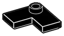 Plate 2 x 2 corner with one stud, center in Black