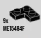 Plate 2 x 2 corner in Black