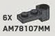 Connector Plate 1 x 2 with vertical axlehole at end in Gray, Dark (Metallic)